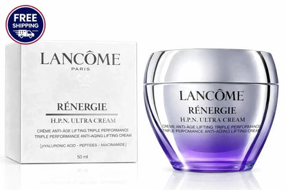 Lancome Renergie HPN Cream, Lancome Renergie HPN 300 Peptide Cream, Lancome Anti Aging Cream, Lancome Face Cream, Renergie HPN 50ml, Lancome 1.69 oz Cream, Peptide Face Cream, Hyaluronic Acid Face Cream, Niacinamide Cream, Luxury Skincare, Anti Aging Moisturizer