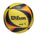 Wilson AVP OPTX volleyball, Wilson beach volleyball, official size beach volleyball, yellow black volleyball, AVP OPTX game ball, Wilson volleyball ball, beach volleyball equipment, outdoor volleyball