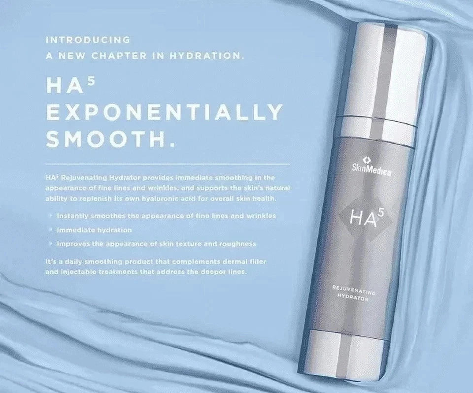 SkinMedica HA5 Rejuvenating Hydrator, SkinMedica HA5, HA5 Hydrator 2 oz, SkinMedica Hyaluronic Acid Serum, HA5 Facial Serum, Hydrating Face Serum, Hyaluronic Acid Moisturizer, SkinMedica Skincare, Anti Aging Hydrator, Fine Line Serum, Facial Hydrator, Luxury Skincare, 56.7g Serum