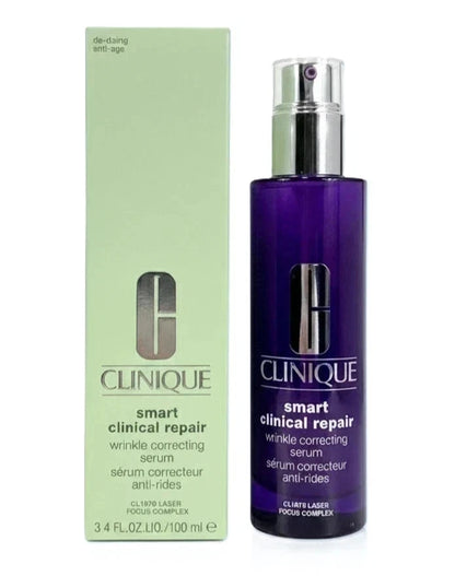 Clinique Smart Clinical Repair Serum, Clinique Wrinkle Correcting Serum, Clinique Anti Aging Serum, Clinique Smart Clinical Repair 100ml, Clinique Serum 3.4 oz, Wrinkle Correcting Facial Serum, Anti Aging Face Serum, Peptide Serum, Retinoid Serum, Hyaluronic Acid Serum, Clinique Skincare