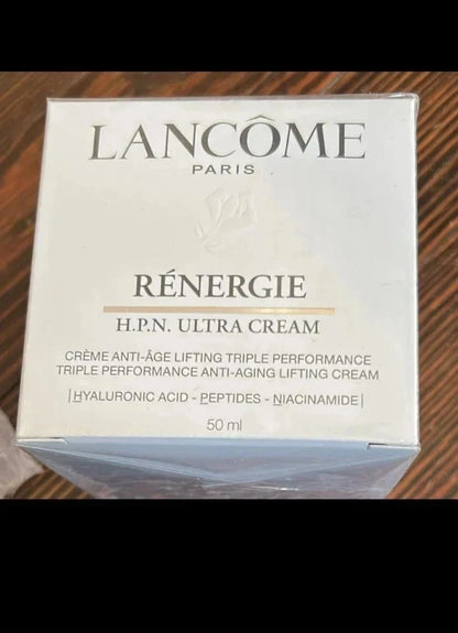 Lancome Renergie HPN Cream, Lancome Renergie HPN 300 Peptide Cream, Lancome Anti Aging Cream, Lancome Face Cream, Renergie HPN 50ml, Lancome 1.69 oz Cream, Peptide Face Cream, Hyaluronic Acid Face Cream, Niacinamide Cream, Luxury Skincare, Anti Aging Moisturizer